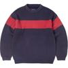 Thisisneverthat FW24 Color Block Ribbed Edge Casual Comfortable Crew Neck Striped Sweater Unisex sweater TN243KKNPK01NAV