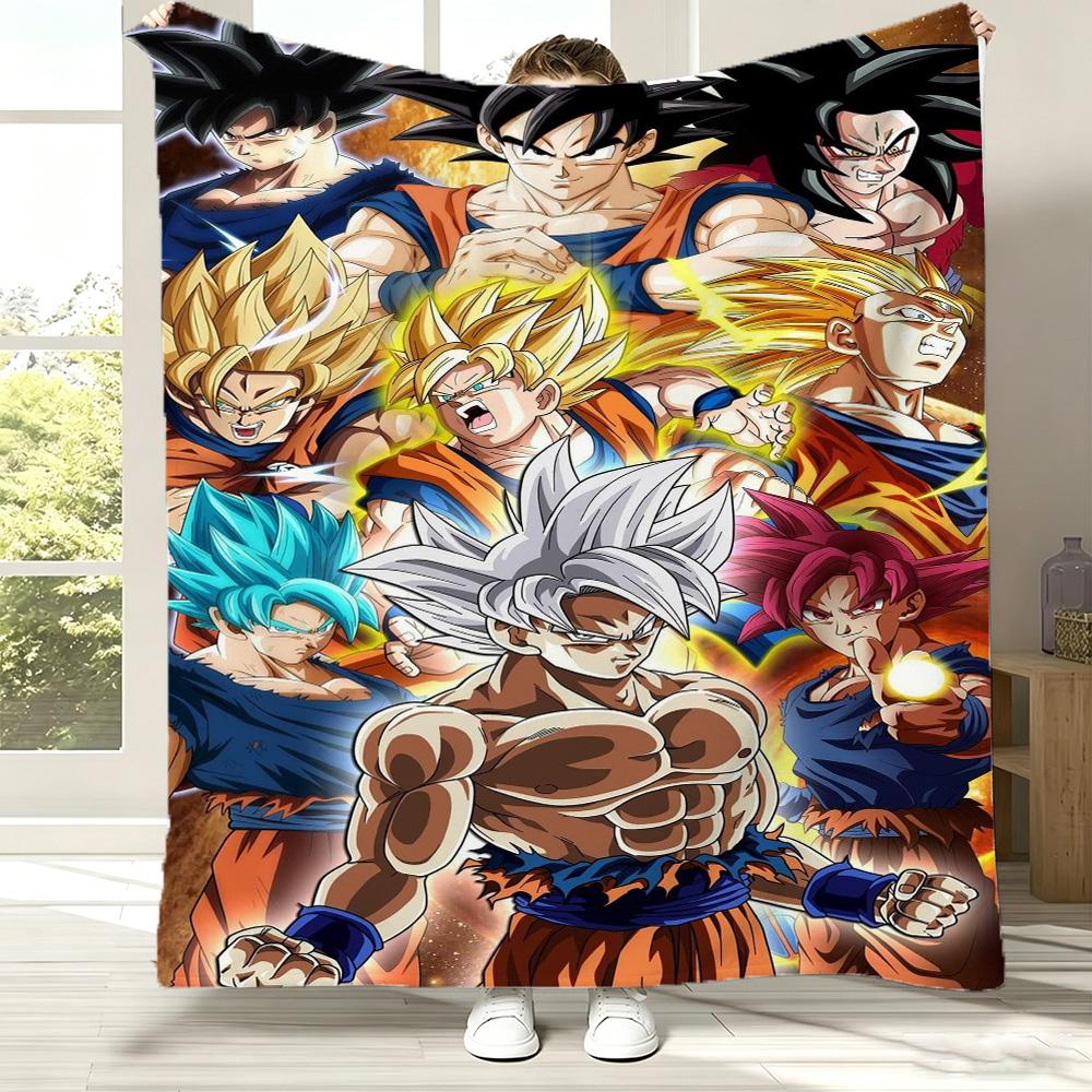 3D D-Dragon Ball Z Super Goku Vegeta Ultra Soft Warm Flannel Blanket For Wall Living Room Decor Bed Picnic Office Birthday Gift