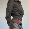Mori Retro Zipper Lapel Jacket Jacket Women's American Casual New Tooling Top