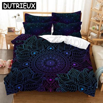 Conjunto de Roupa de Cama Flor Mandala Moda Conjunto de Capa de Edredom 3D Colcha Roupa de Cama Tamanho Twin Queen King Single Dropshipping Estilo Bohemia