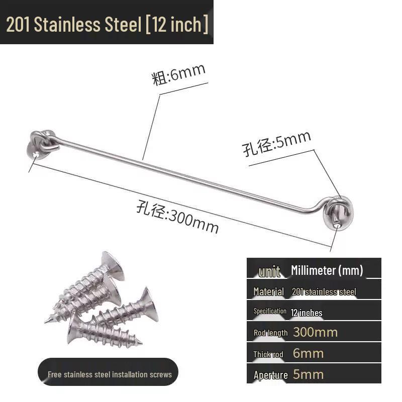 Black Stainless Steel Wind Stay Hook for Windows and Doors