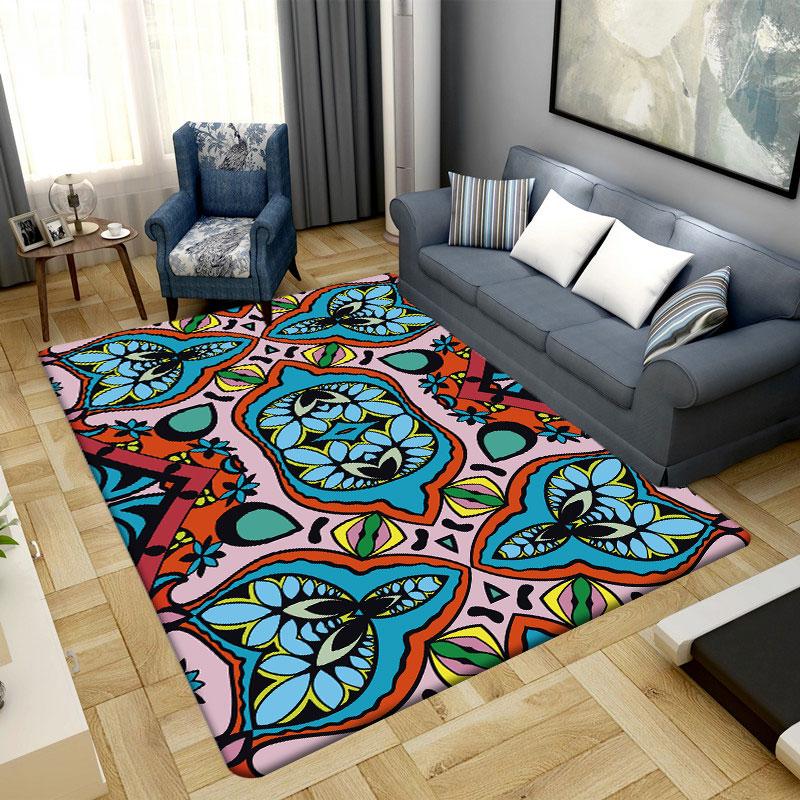 Carpet Living Room Bedroom Non-slip Rug Bohemian Moroccan Ethnic Doormat Gypsy Home