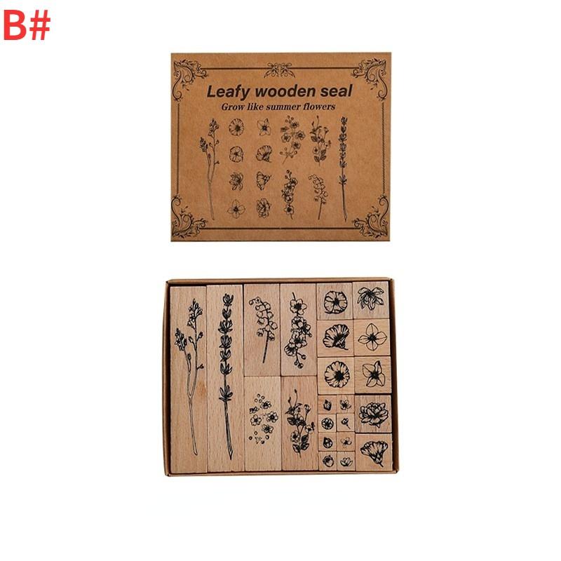 

22 шт. винтажные штампы для журналов с растениями и цветами, деревянные резиновые штампы для украшения карточек для скрапбукинга, тиснение, стандартный штамп