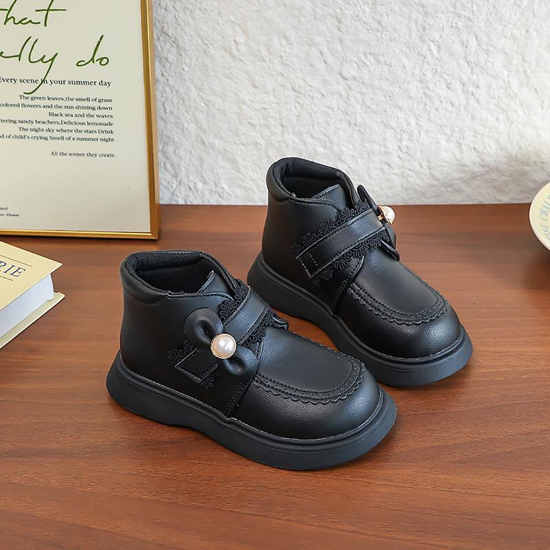Girls' children's short boots 2025 princess autumn and winter new fashion girl baby soft sole single boots versatile