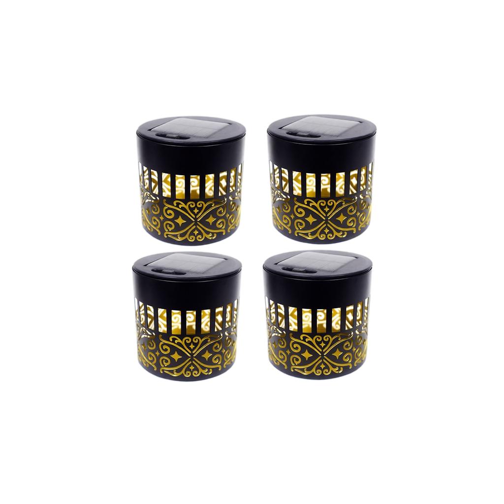 Solar Lantern Outdoor Garden Light Decorative Patterned Metal Housing Waterproof LED Lighting for Patio Pathway Yard Landscape