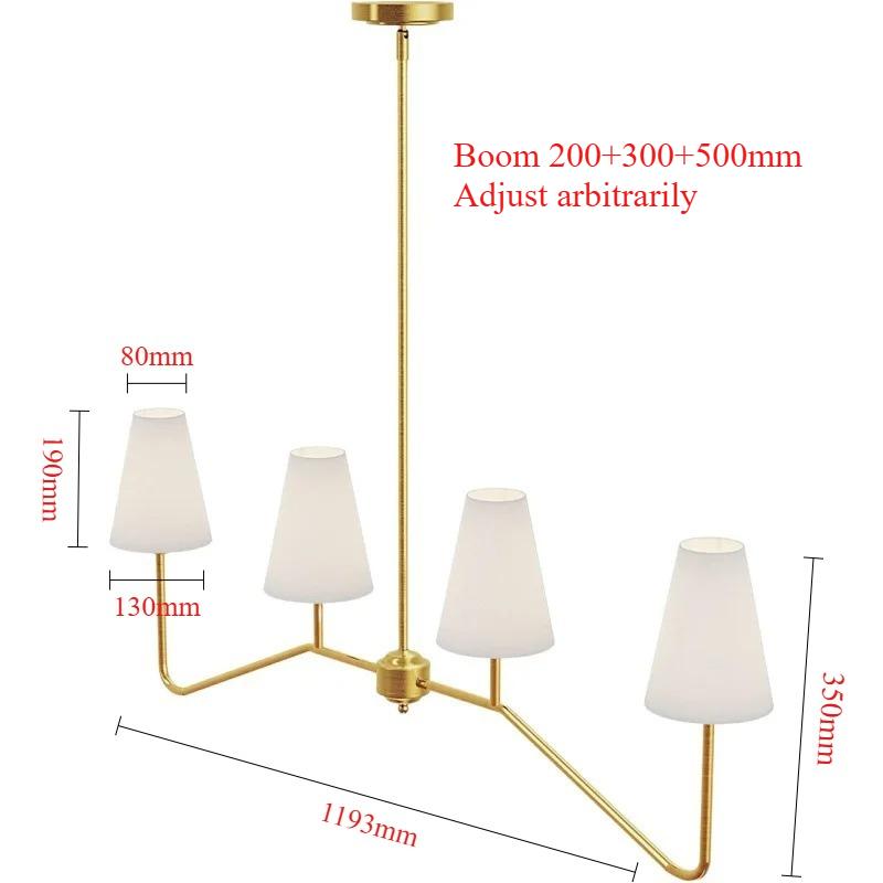 European-style New Retro LED Chandelier Fabric Lampshade Indoor Home Living Room Dining Room Decorative Lighting