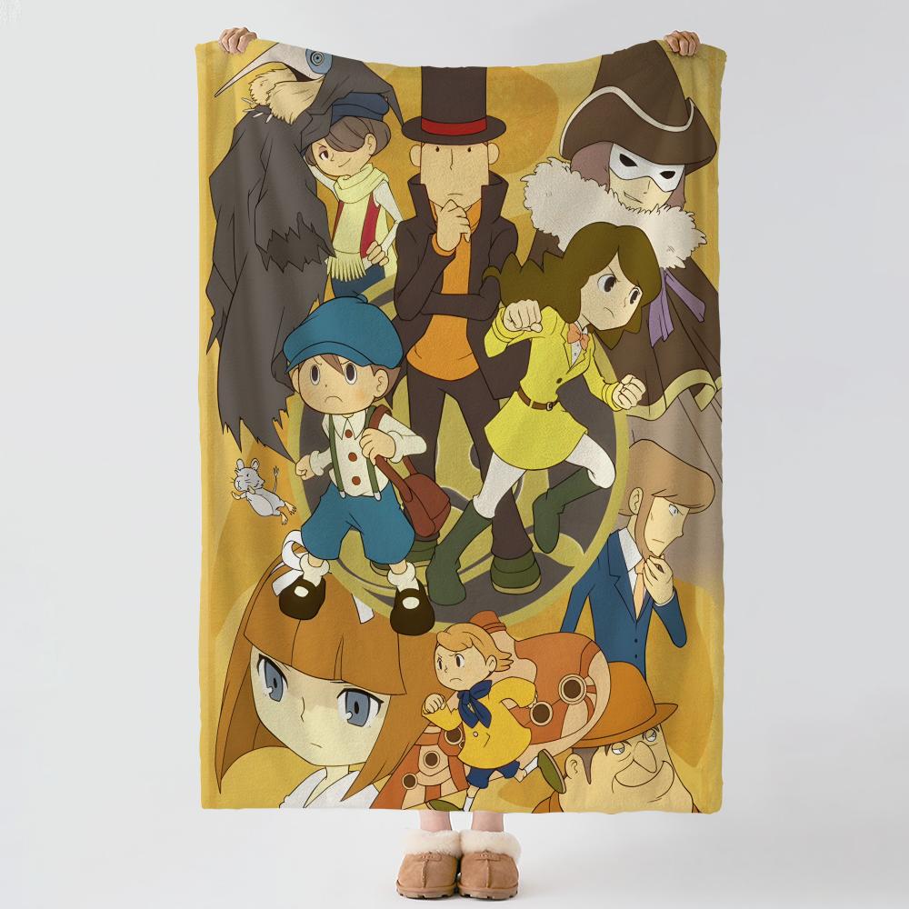 game P-Professor Layton-n Throw Thick Comfort Flannel Quilt, Multi-scene Use Indoor Outdoor Daily Nap