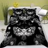 Death Moth Duvet Cover Set Skull Bedding Set Snake Mandala Moon Phase Comforter Cover Trippy Skeleton Quilt Cover Set Queen Size