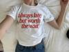 Always Late But Worth the Wait T-Shirt | Typography Tee, Red Script Quote