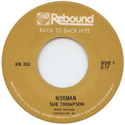 

7inch Record SUE THOMPSON - Norman / Sad Movies RB252 Rebound - Canada Country/Folk Used
