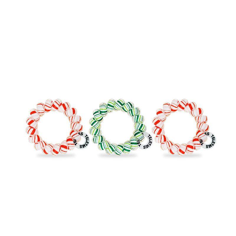 

Teleties Phone Line Hair Ring Bracelet 2023 New Hair Rope Fashion Fashion Headband Seamless Hair Tie 3 Pack-Baby Sweet Candy Cane-S