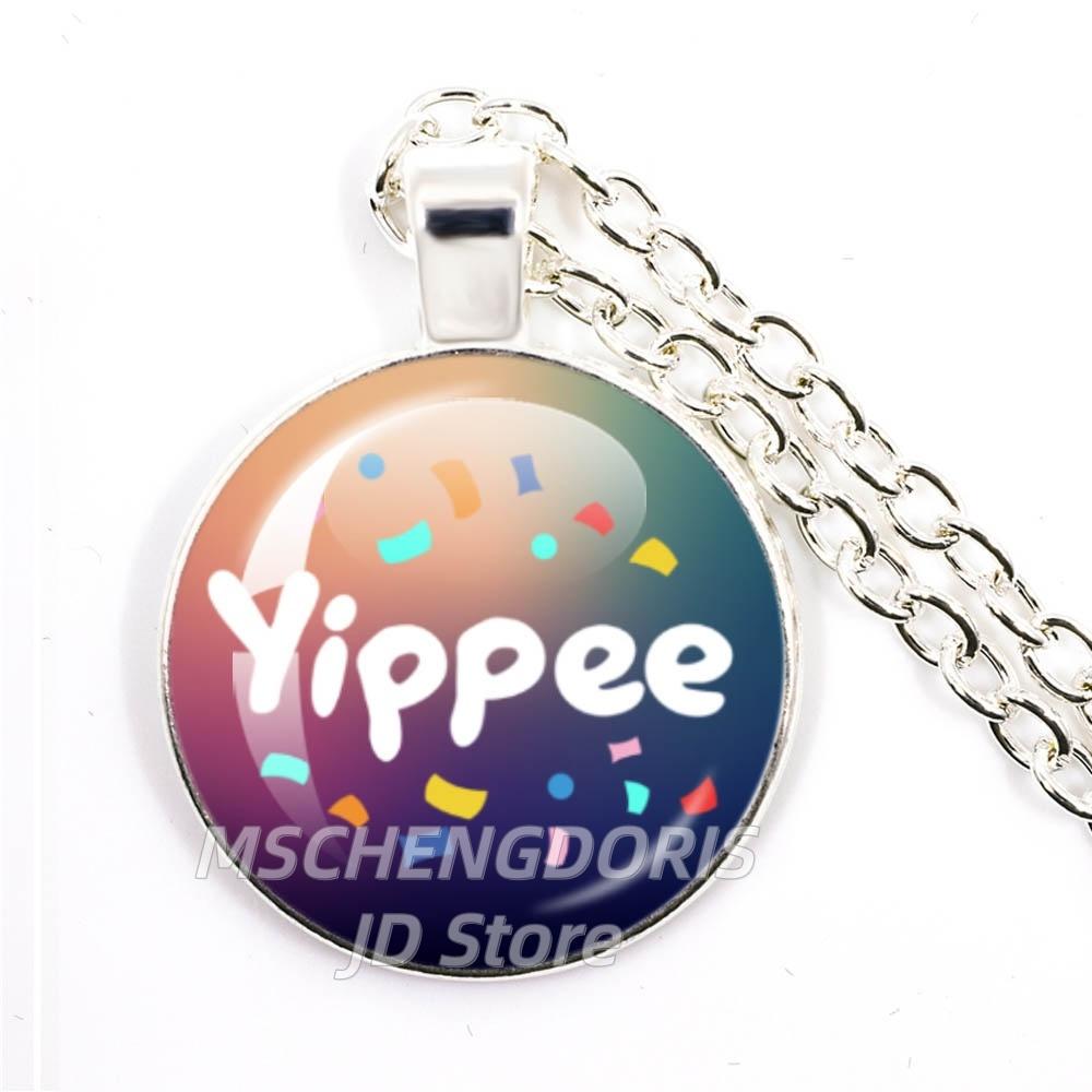 TBH Autism Creature Yippies Creative Funny Yippee Meme Cartoon Glass Cabochon Pendant Necklace Charm Jewelry Gift Jewelry