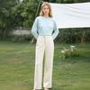 Maiicu Brand Straight-Leg Loose White Casual Pants for Fall