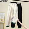 DIMANAF 2024 Plus Size Spring Women Pants Elastic Loose Harem Casual Style Solid Female Trousers Pants White 5XL