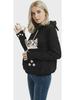 Embroidered Large Pocket Hooded Women's Sweatshirt - Autumn Thin Long-Sleeve