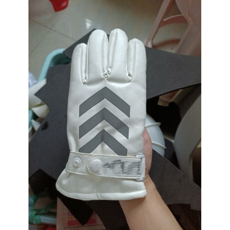 

Men s and Women s Spring Autumn Winter Etiquette Outdoor Performance Leather Gloves White reflective leather gloves All yards