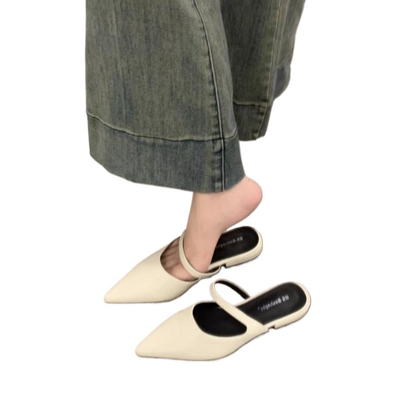 Summer New Style Women's Spring Summer Pointed Toe Women's Slippers Fashion Shallow Party Dress Ladies Flats Slides Shoes