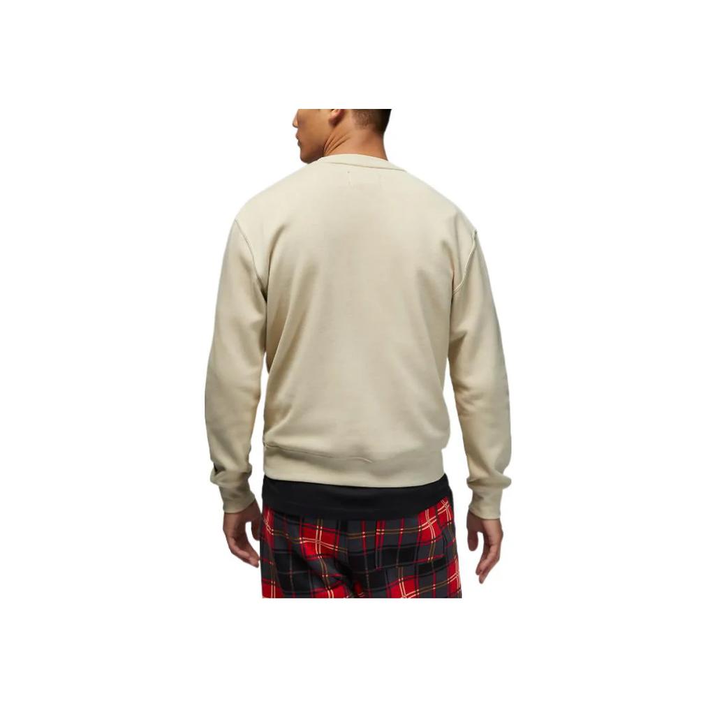 Jordan FW22 Logo Patch Pullover Fleece Sweatshirt Men Tops Khaki DV1576-206