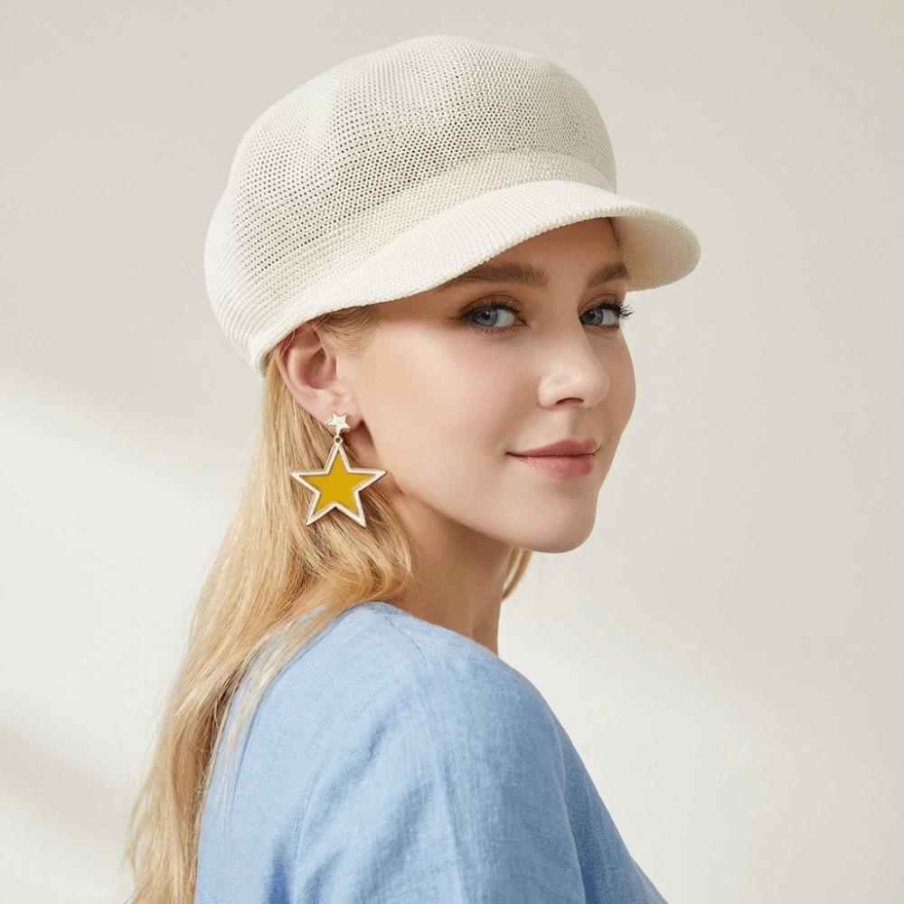 Sunshade Women Baseball Cap Solid Color Octagonal Cap Fashion Grass Beanie Cap Outdoor
