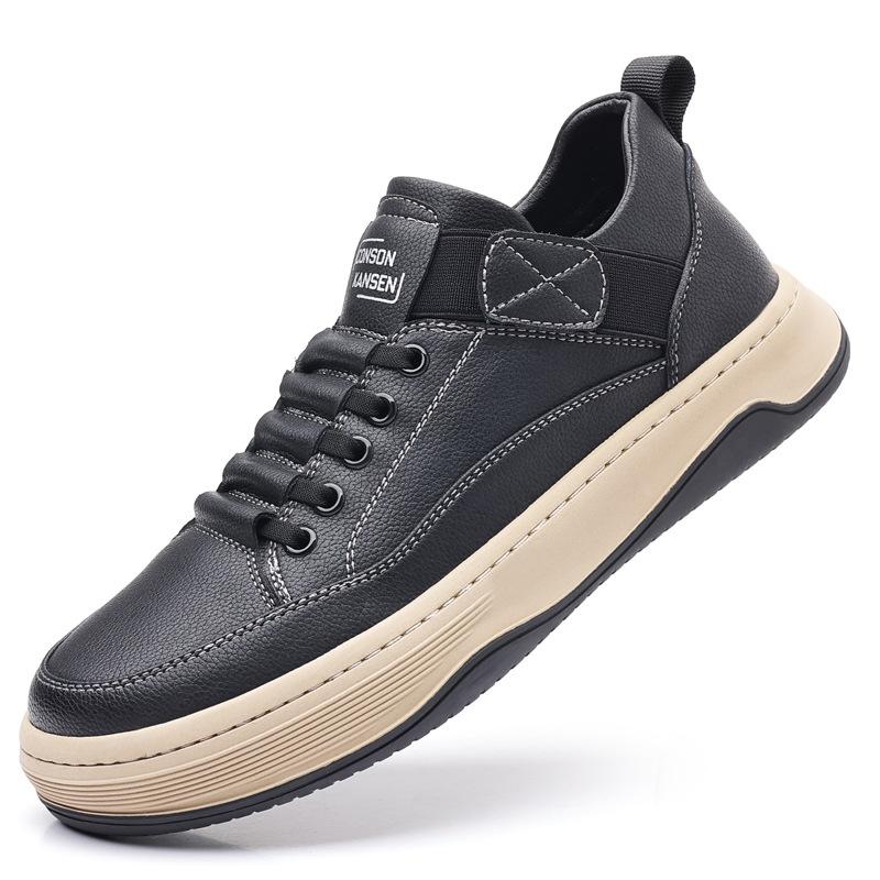 

Casual board shoes men s 2025 new autumn breathable men s shoes trendy versatile flat shoes sports shoes low-top tooling shoes 38 чёрный