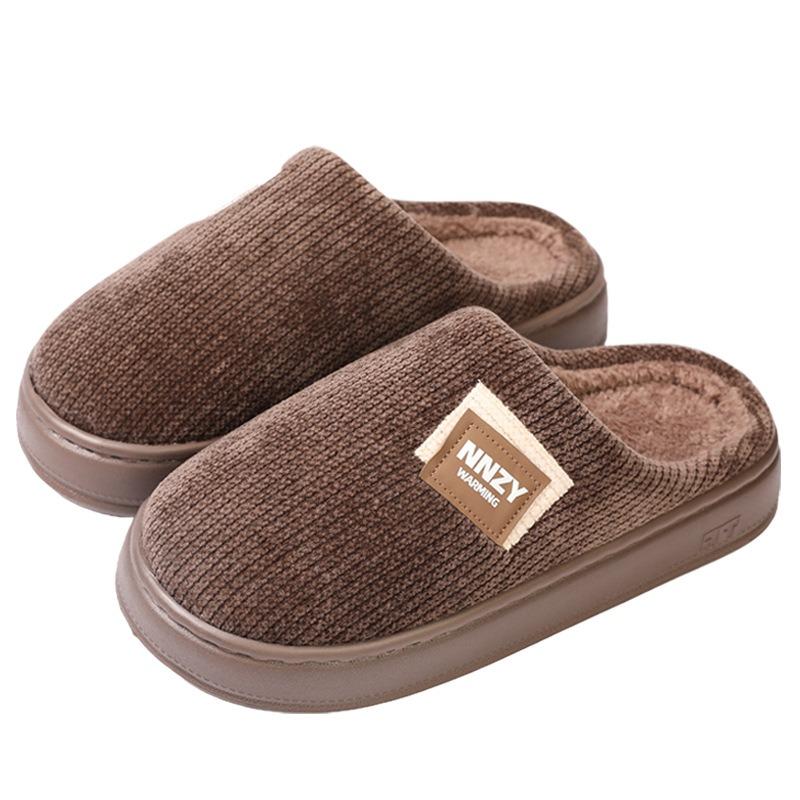Warme Kante große Größe Herren Baumwollpantoffeln Herbst und Winter Plüsch verdickt Zuhause Indoor Taschenkopf Hausschuhe Größe warme Mop