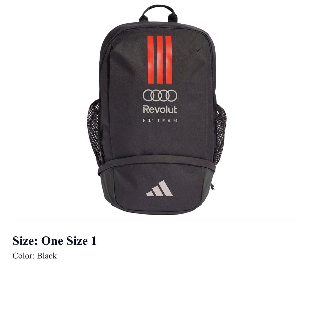 Adidas Motorsports Polyester Backpack Unisex Black KF6440