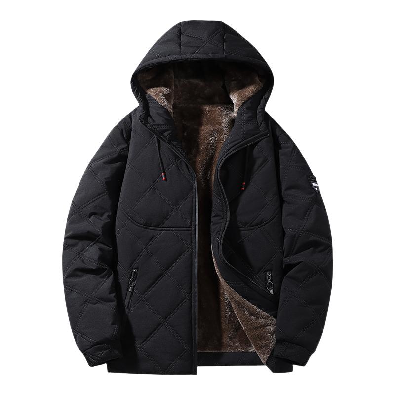 Winter Man Fleece Outdoor Casual Jacket Man Hooded Outwear Warm Jacket Man Multi Pocket Thicken Jacket Male Run Work Safari Coat