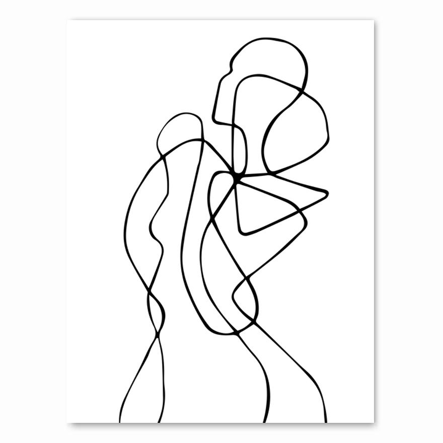 Nordic Minimalist Figures Line Art Sexy Woman Body Nude Wall Canvas Paintings Drawing Posters Prints Decoration for Livingroom