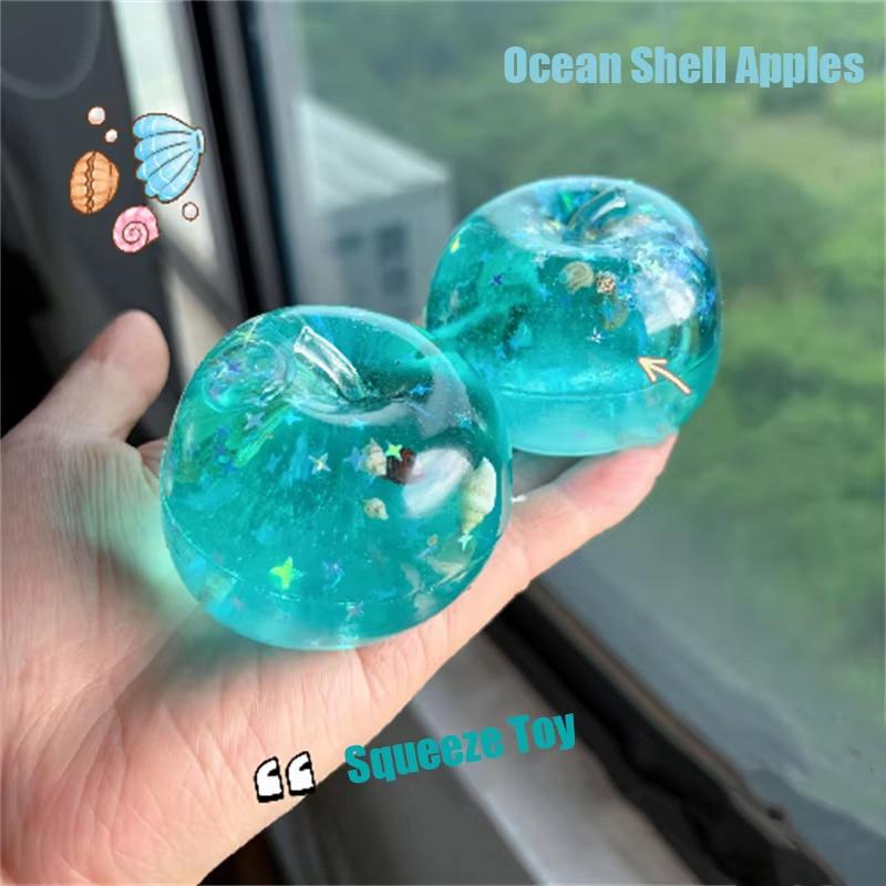 New Apple Squishy Toys Green Red Simulated Apple Squeeze Stress Toy Anxiety Relief Fidget Toys Soft Slow Rebound Birthday Gifts