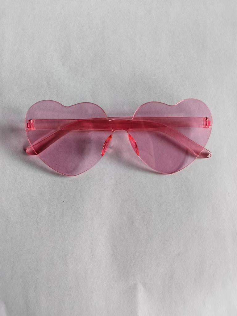 2817 Peach Heart Sunglasses, Love Sunglasses, Trendy Frameless One-Piece Sunglasses