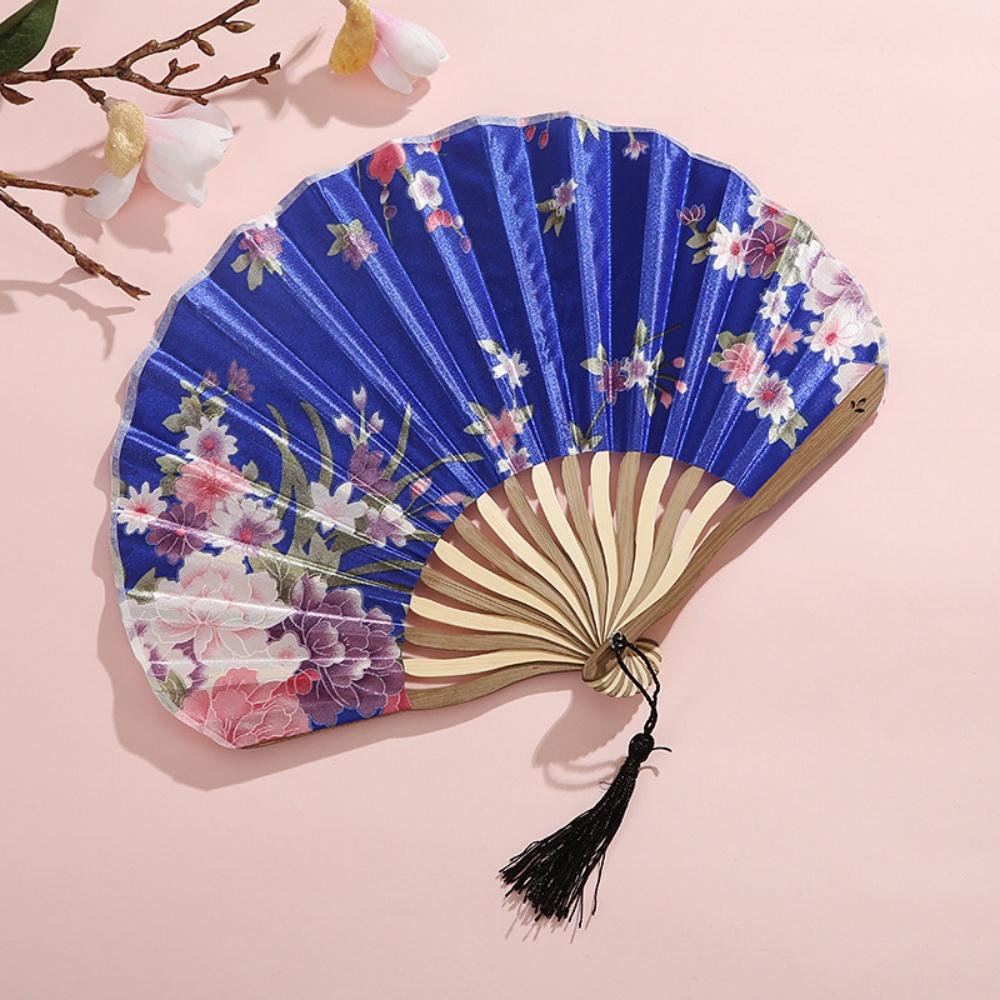 Silk Cloth Hand Fan Elegant Hand Fan Peony Flower Fan Luxurious For Weddings Personal Comfort Dance Recitals