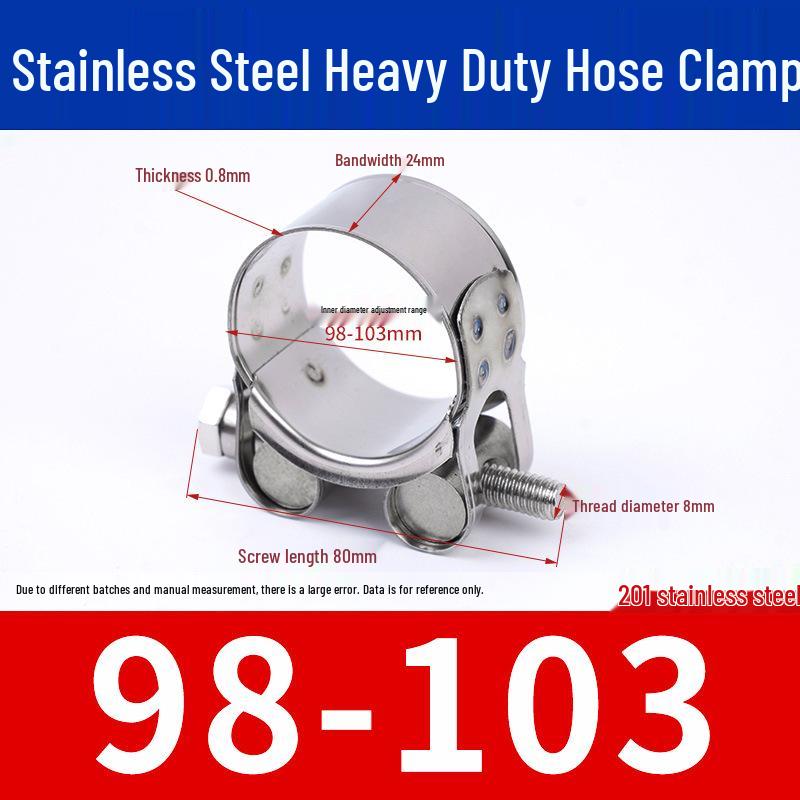 304 Stainless Steel European-Style Heavy-Duty Worm Drive Hose Clamp