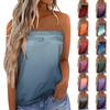 Women's Summer Sexy Strapless Off-Shoulder Elastic Band Gradient Print Top
