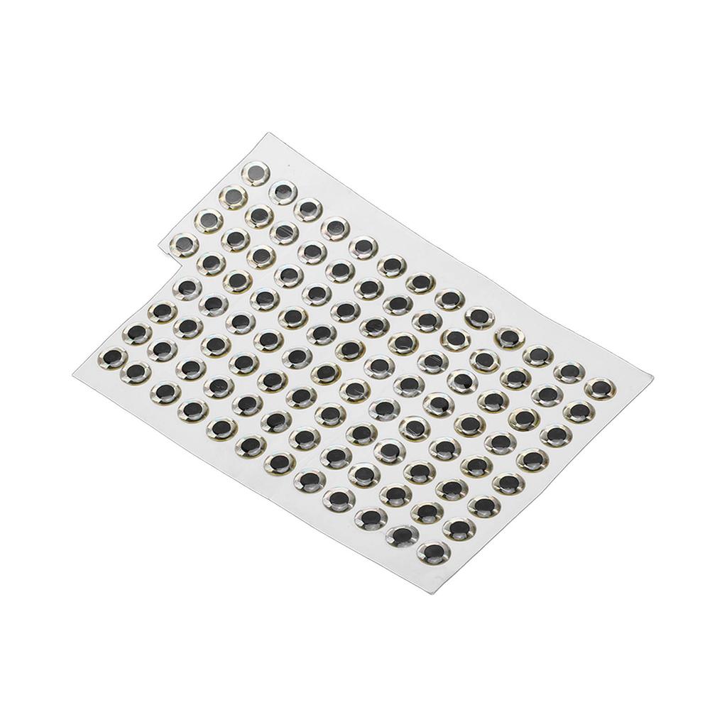 100pcs 10mm Artificial Fishing Eyes Fish Eyes Sticker Fishing Accessories Tackle Fishing Lure EyesSilver