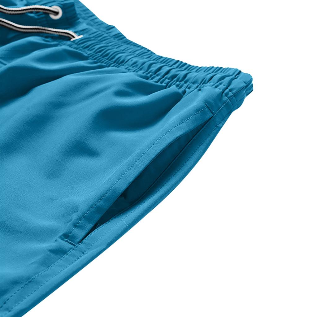 Men's Summer Color Quick-Drying Vacation Sports Shorts With Mesh Drawstring Swimming Trunks
