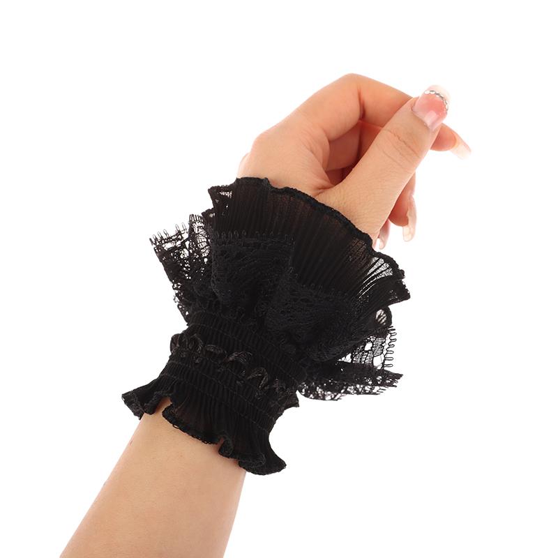 1Pair Nail Po Glove Nail Art Lace Fake Pleated Cuff Manicure Props
