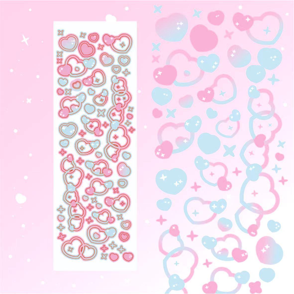 

Наклейка Love Hollow, лазерная наклейка Love DIY Gooka Material Декоративная наклейка