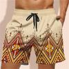 Hawaiian Ethnic Pattern Beach Shorts For Men Geometric Pattern 3D Printed Swimming Trunks Unisex New Summer Vacation Short Pants