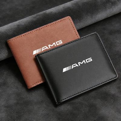 Ultra-Thin Car Driver License Bag ID Card Leather Cover For Mercedes Benz AMG GLE GLS CLA CLE GLC CLS GLA W223 Tire Valve Cap