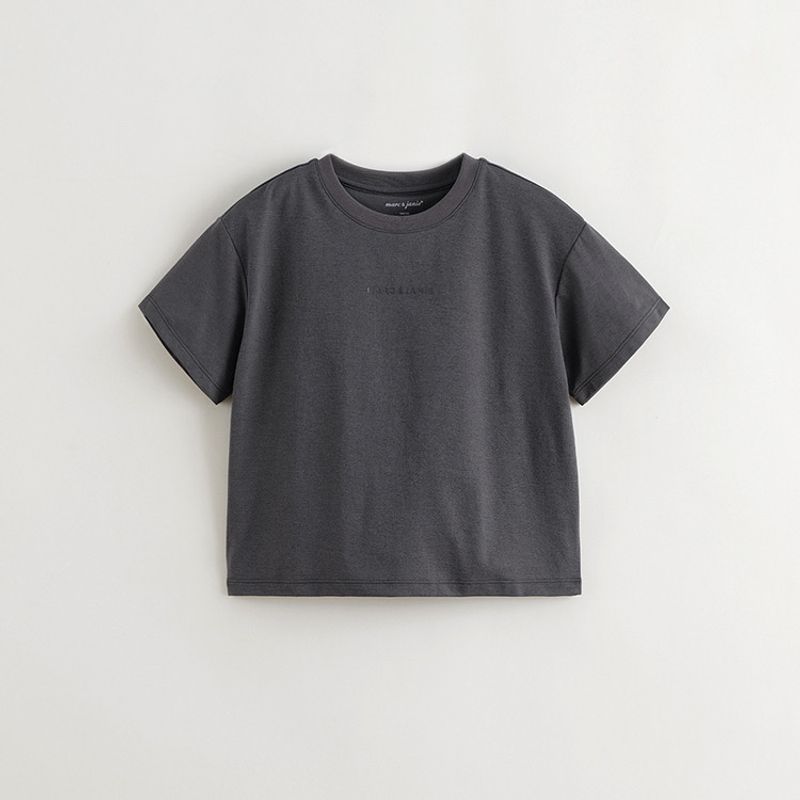 [Quick-Drying Sun Protection] Mark Jenny Boys and Girls Letter Sports Short-Sleeved T-Shirt Kidsren's Tops Summer Wear 550556