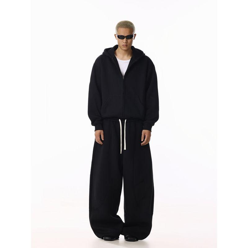 American Retro Deconstructed Design Curved-Leg Sweatpants for Men, High-End Loose-Fitting Versatile Casual Sports Couple Pants