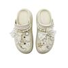 Crocs Crush Clog EVA Jinling Chaochuang Bow Simple and Fresh Casual Versatile Fashion Trend Hole Shoes Women's Bone Colour