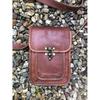 Small Leather Shoulder Bag for Travel, Brown Leather Bag, EDC, Dog Walking Bag, Bag for Meds, Leather Phone Bag, 8x6 Cool Leather Messenger