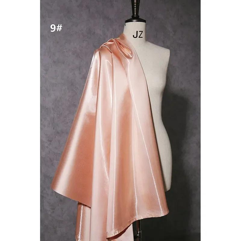 150Cm Wide Luxury Glossy Metallic Liquid Satin Fabric Galaxy Shiny Cloth Crafts for Fashion Designer Show Dress Comfort Material