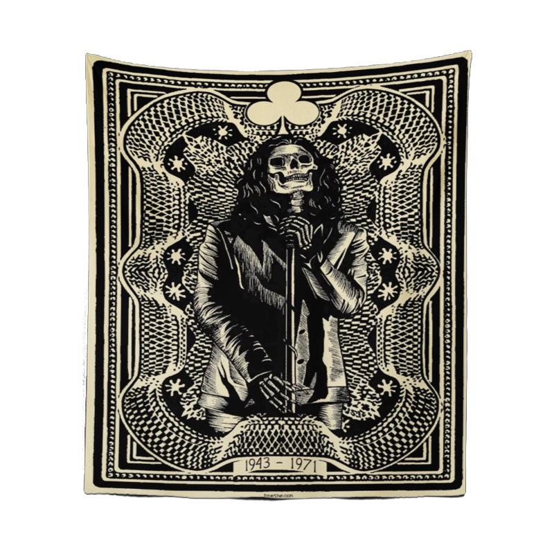 Bedroom Living Room Tapestry Horror Skull Tapestry Halloween Black and White Ghost Tapestry Tapestry Home Decor