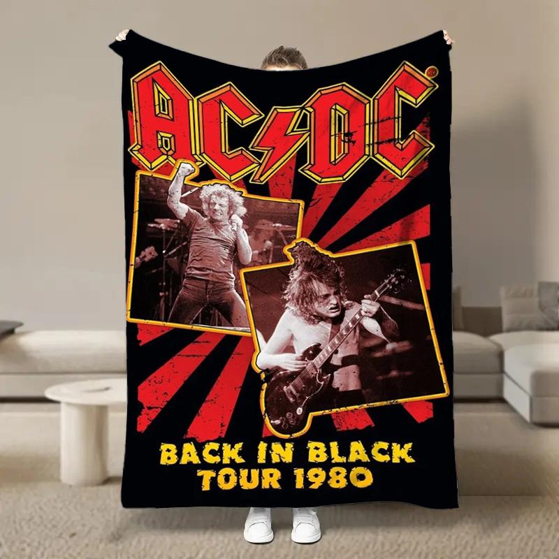 Rock Singer A-AC D-DC Band Fleece Blanket for Bed Bedroom Sofa Soft Flannel Throw Fluffy Children Adult Picnic Blanket Kids Gift