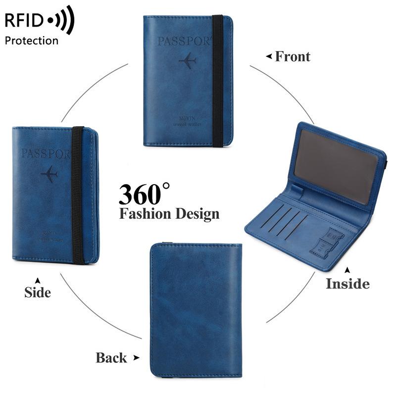 Passport bag Women's new elastic band vaccine card cover Document bag Multifunctional travel passport case