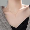 Hermosa:J N034 925 Silver Necklace, Silver Necklace, Rose Gold 14K Necklace, Stick Bar Layered Necklace
