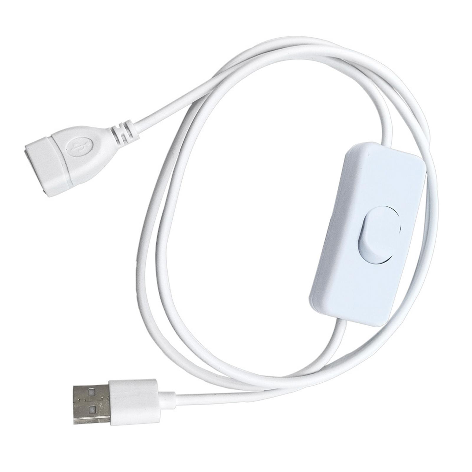 Safety USB Extension Cable with Manual Switches Metal Cores Usb Extension Cable for LED Lamp USB Fan белый