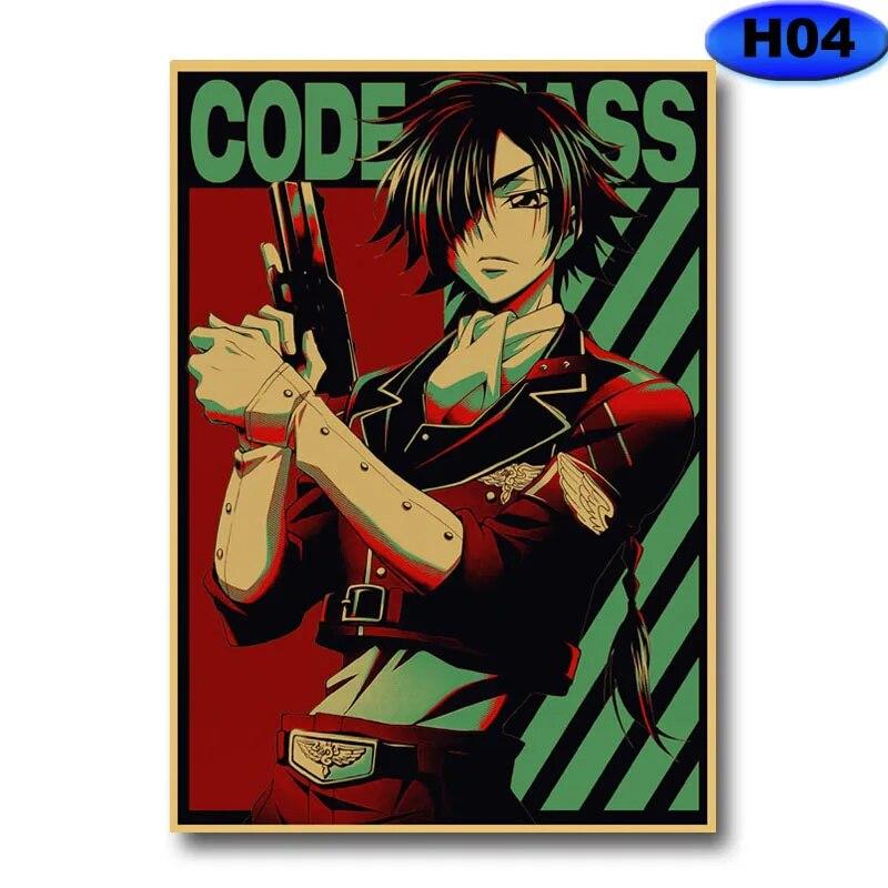 Vintage Anime Posters Kraft Paper Poster HD Prints Home Bar Decoration Painting Wall Art Decor Fans Collection